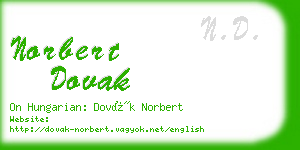 norbert dovak business card